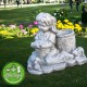 Kerti szobor virágtartó kislány